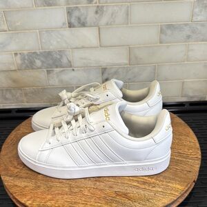 Adidas Grand Court 2.0 White and Gold Sneakers